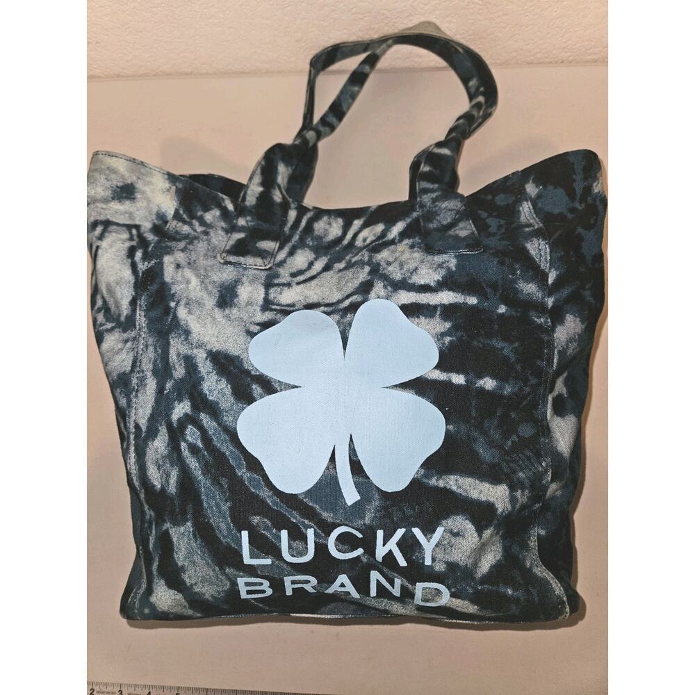 Lucky Brand Blue Tye Dye Canvas Tote 15x12x4.5 - Picture 3 of 9